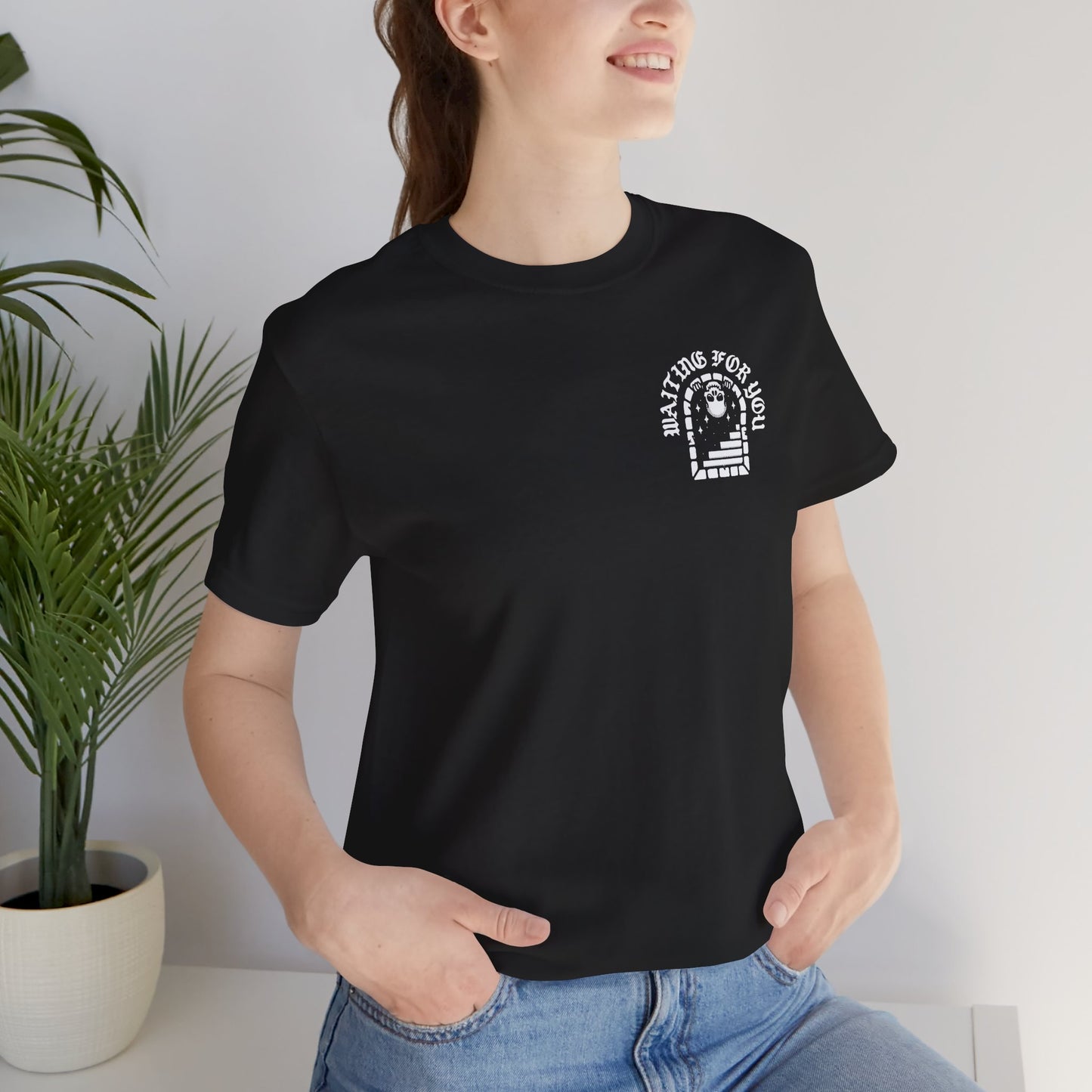 Waiting for You, Unisex, Black Jersey, Short Sleeve Tee