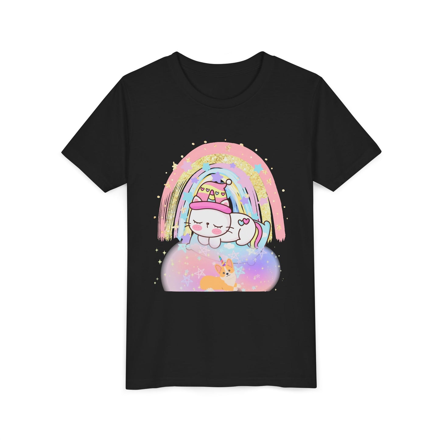 Unicorn Cat and Dog, Youth, Short Sleeve Tee