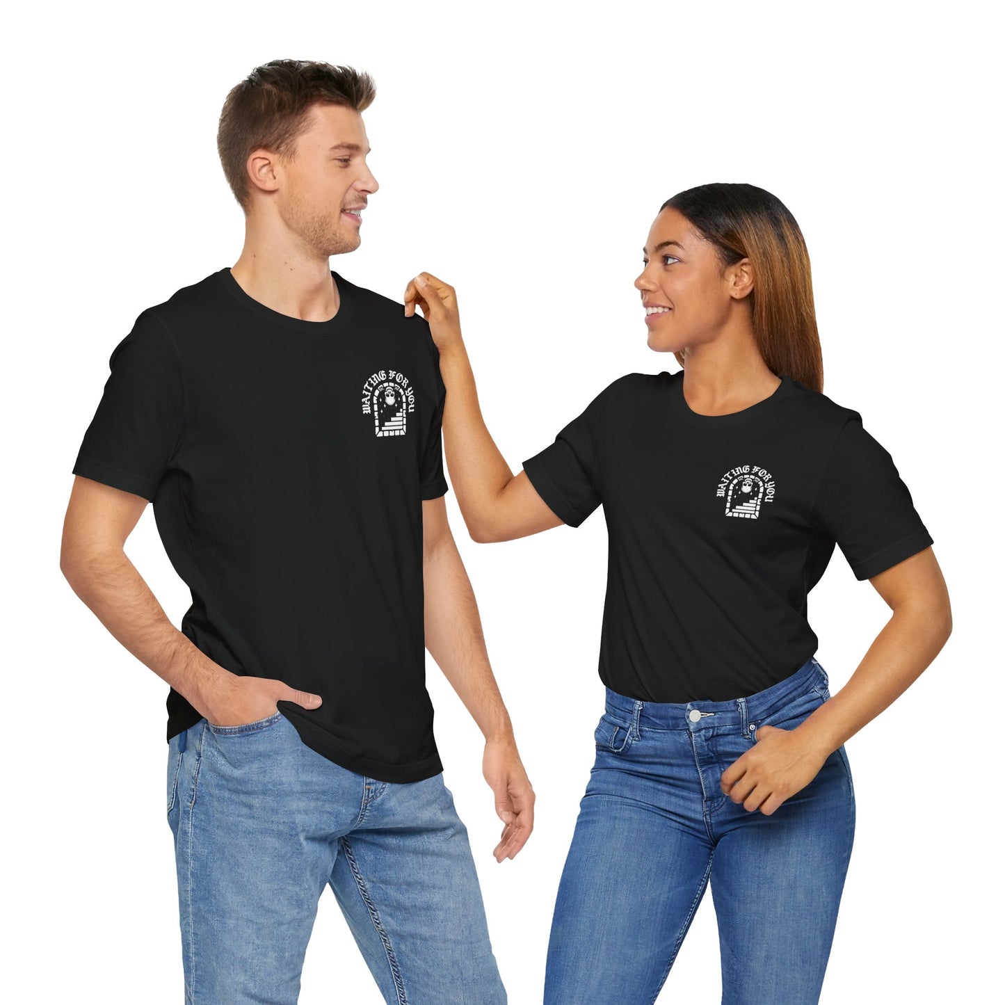 Waiting for You, Unisex, Black Jersey, Short Sleeve Tee