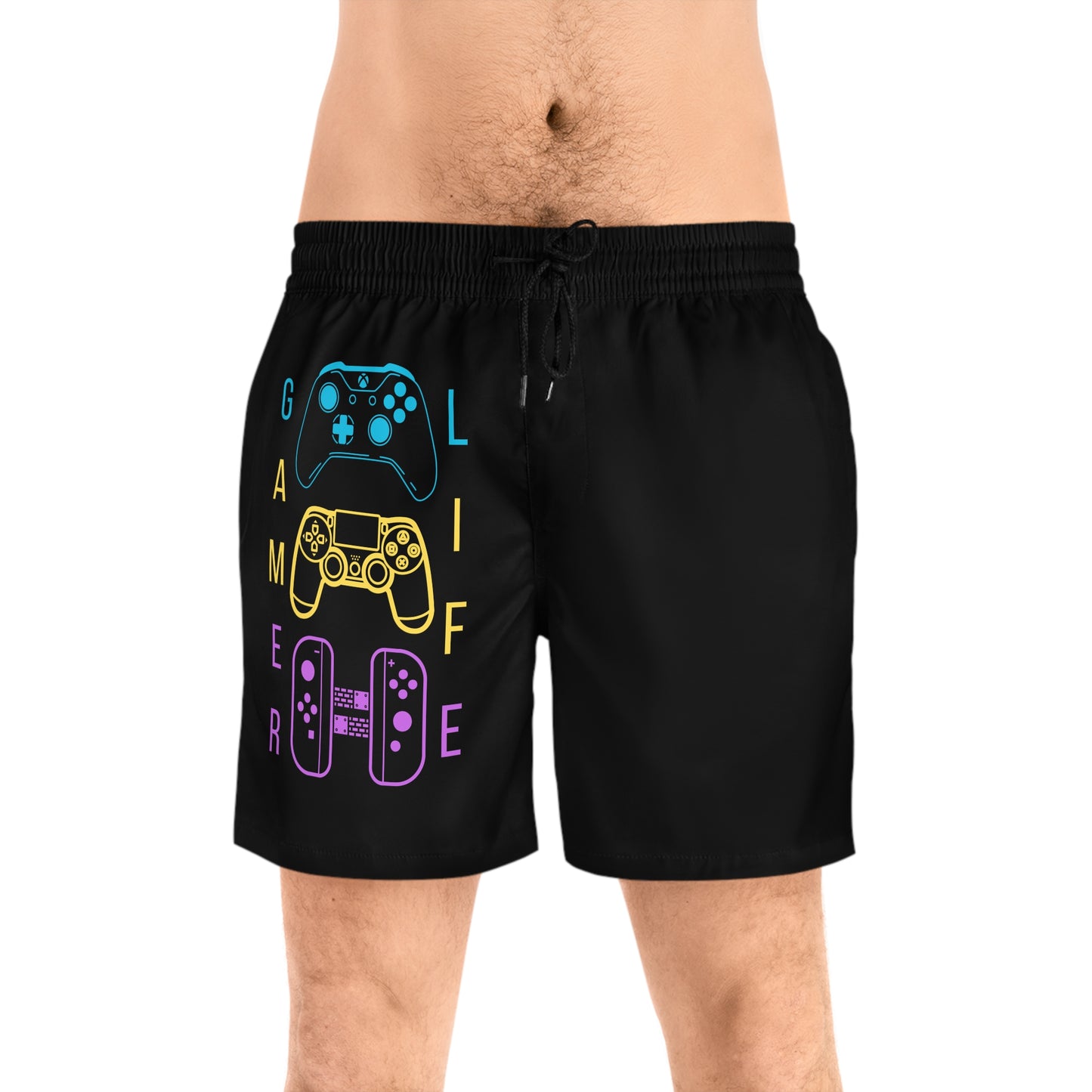 Gamer Life, Controllers Version, Men's Mid-Length Swim Shorts
