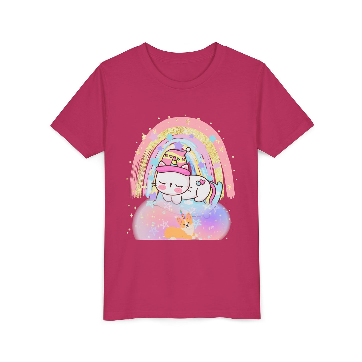 Unicorn Cat and Dog, Youth, Short Sleeve Tee