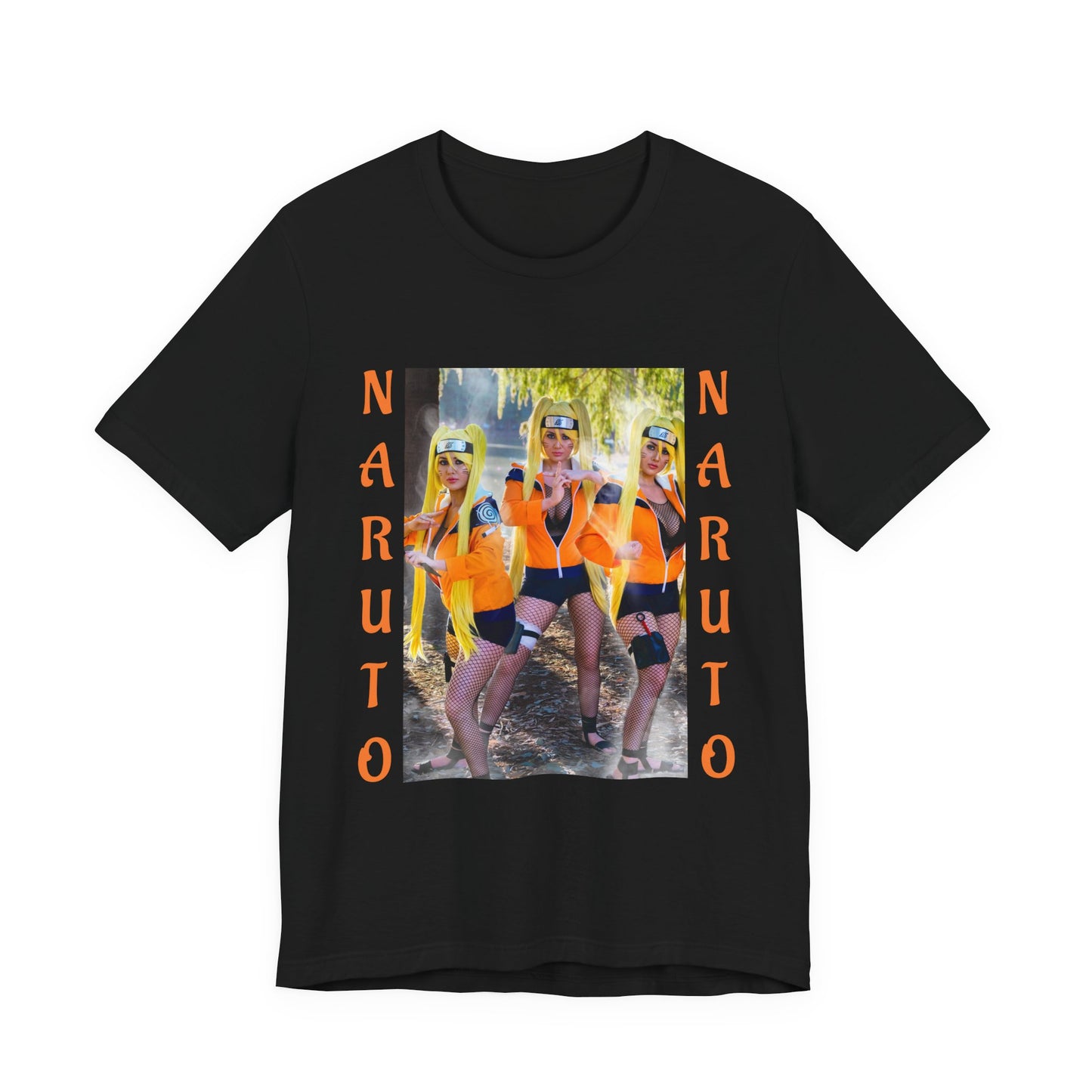 NARUTO (NARUKO) COSPLAY, Unisex, Black Jersey, Short Sleeve Tee
