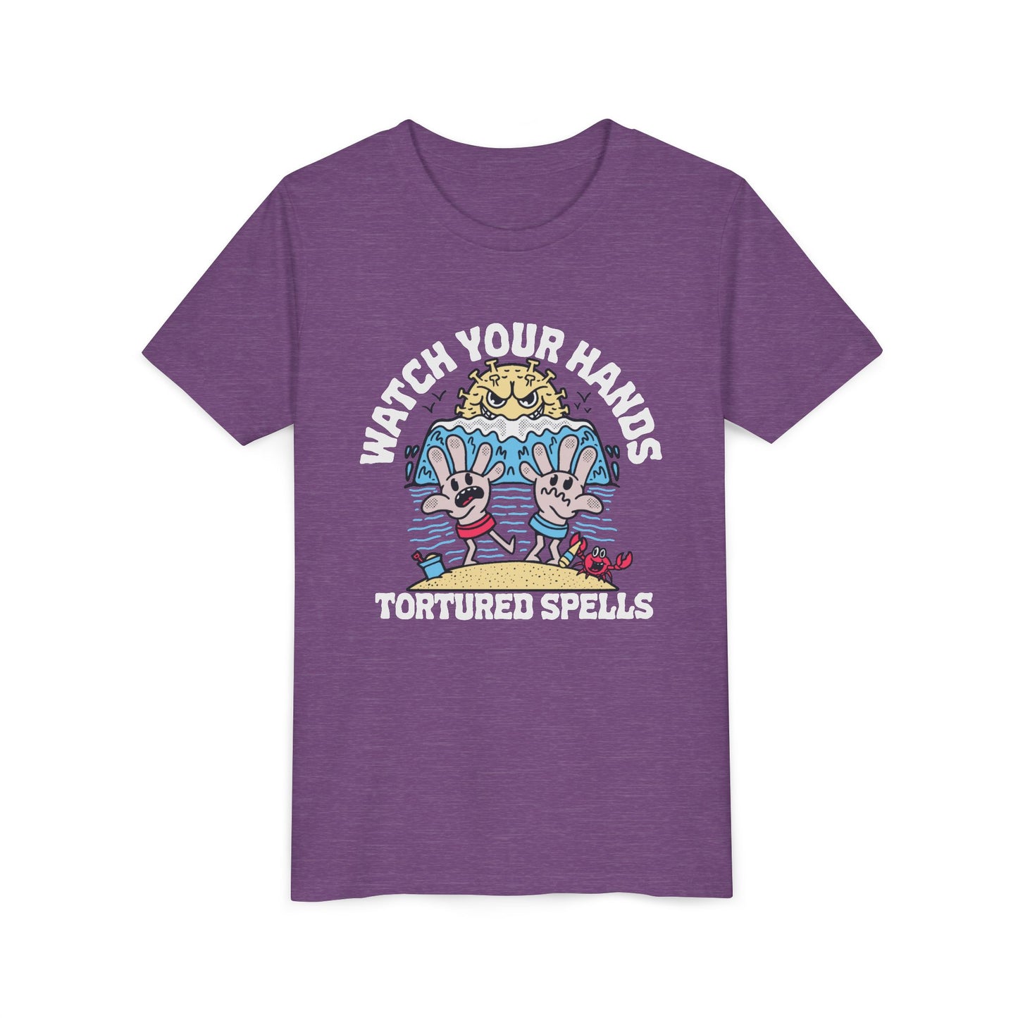 Watch Your Hands (Wash Your Hands, Coronavirus Reference), Youth, Black/White Short Sleeve Tee