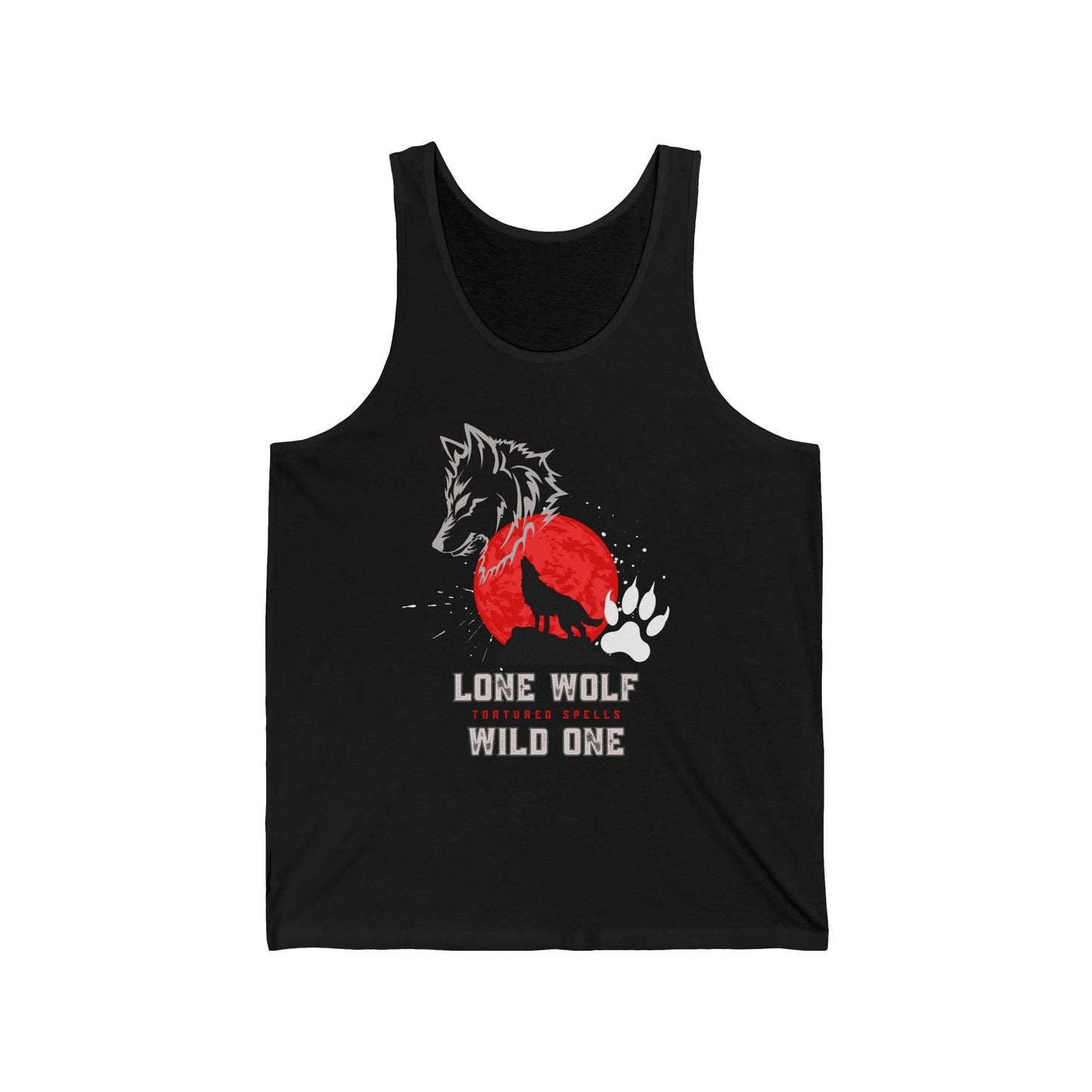 Howling Wolf, Unisex, Black Jersey Tank