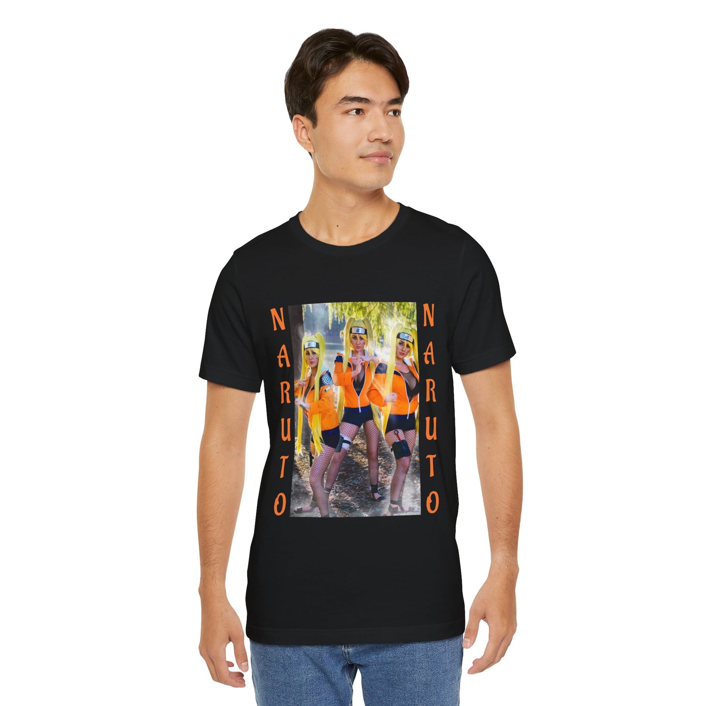 NARUTO (NARUKO) COSPLAY, Unisex, Black Jersey, Short Sleeve Tee