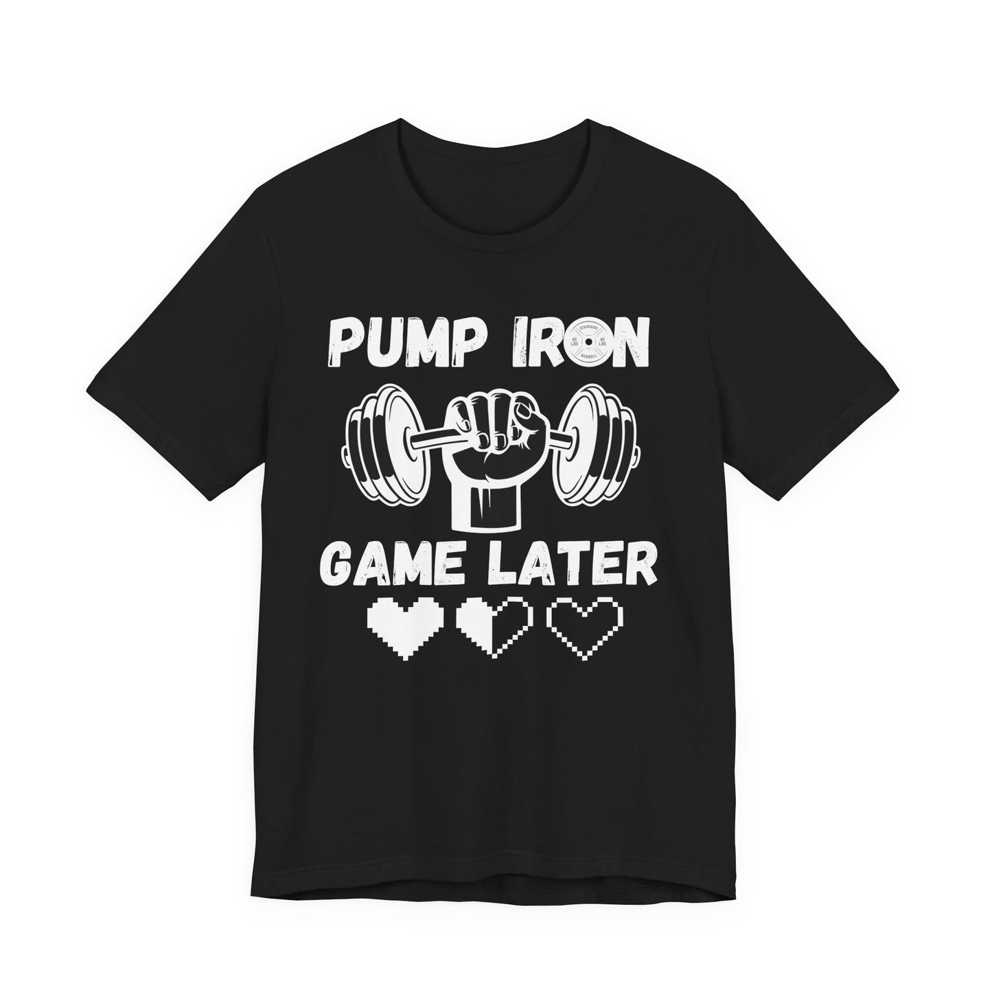 Pump Iron, Unisex, Black Jersey, Short Sleeve Tee