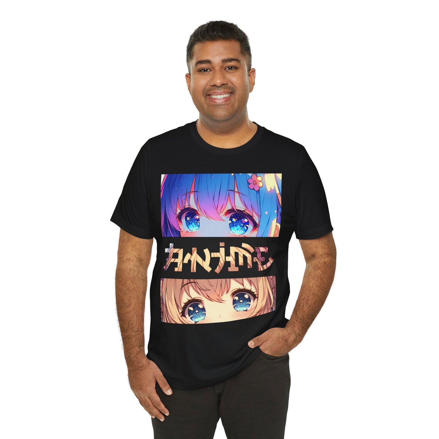 ANIME EYES, Unisex, Black Jersey, Short Sleeve Tee