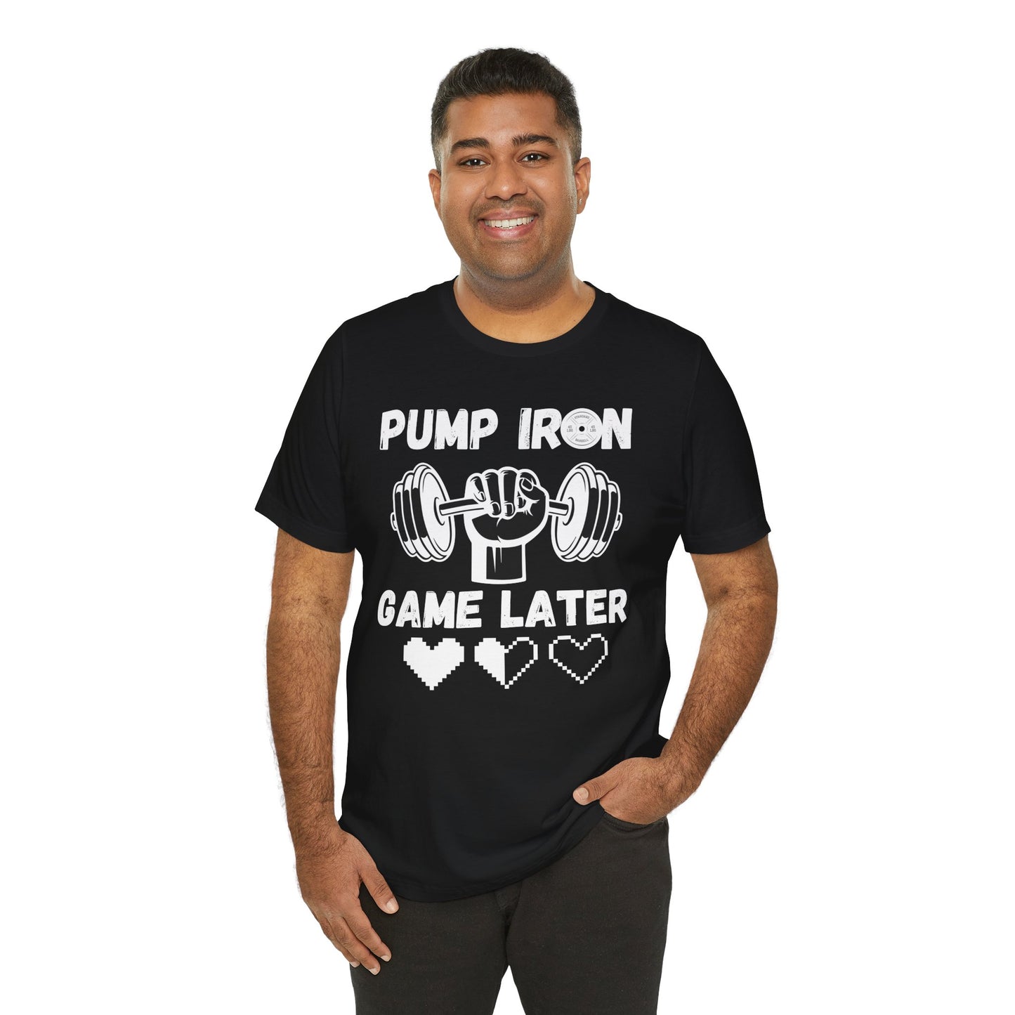 Pump Iron, Unisex, Black Jersey, Short Sleeve Tee