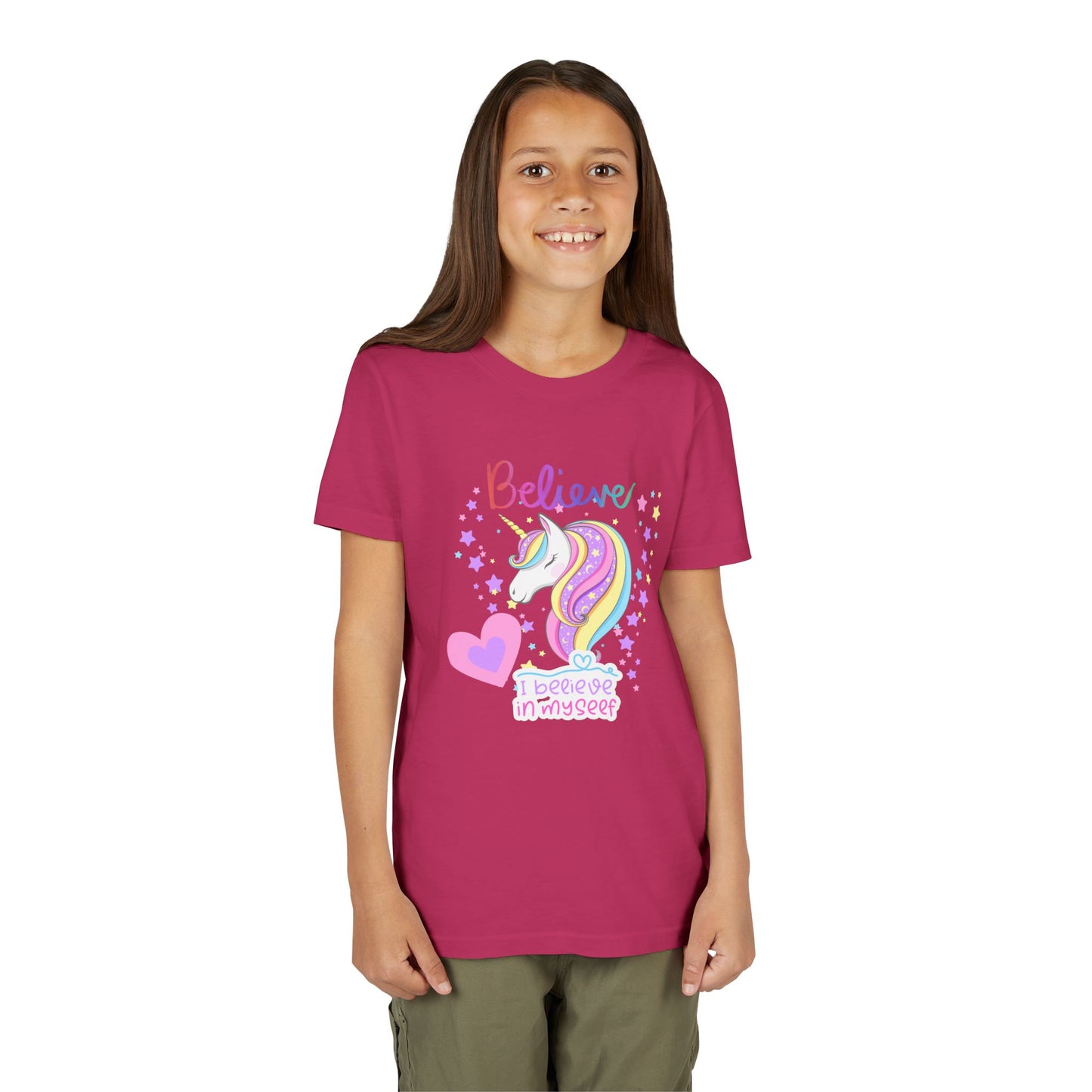 Unicorn, Youth, White/Black/Gray Short Sleeve Tee, Digitally-Printed by Awkward Styles
