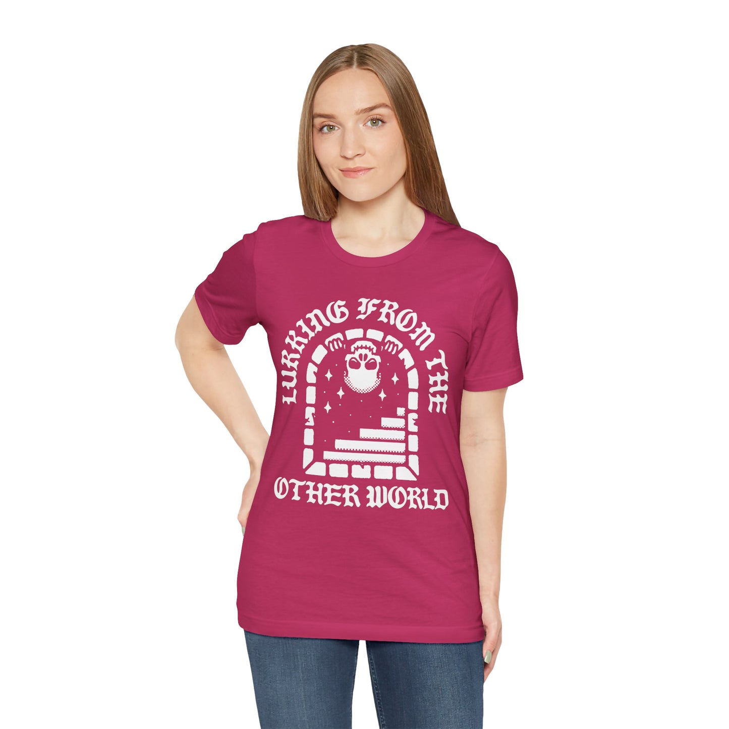 Lurking From The Other World, Unisex, Berry Pink, Jersey Short Sleeve Tee