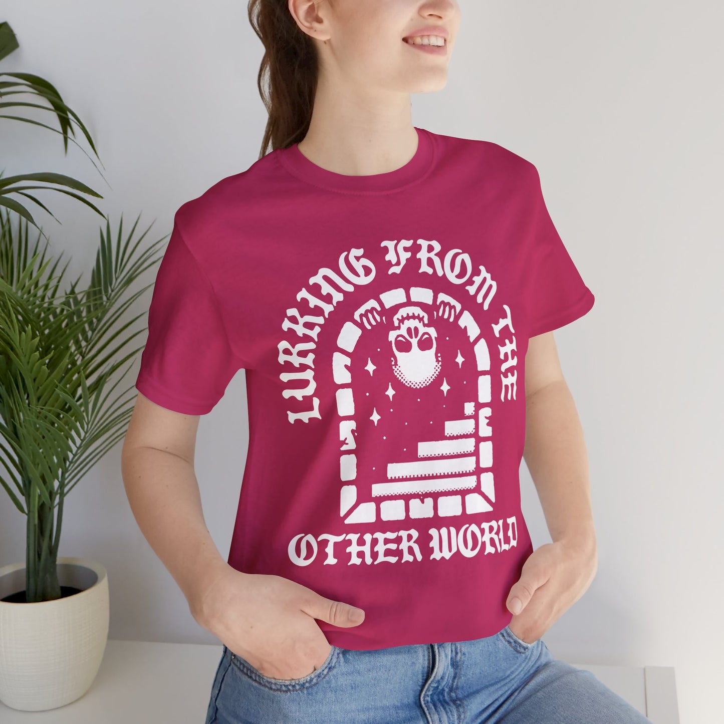 Lurking From The Other World, Unisex, Berry Pink, Jersey Short Sleeve Tee