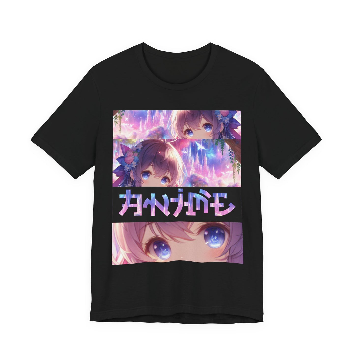ANIME, Unisex, Black Jersey, Short Sleeve Tee