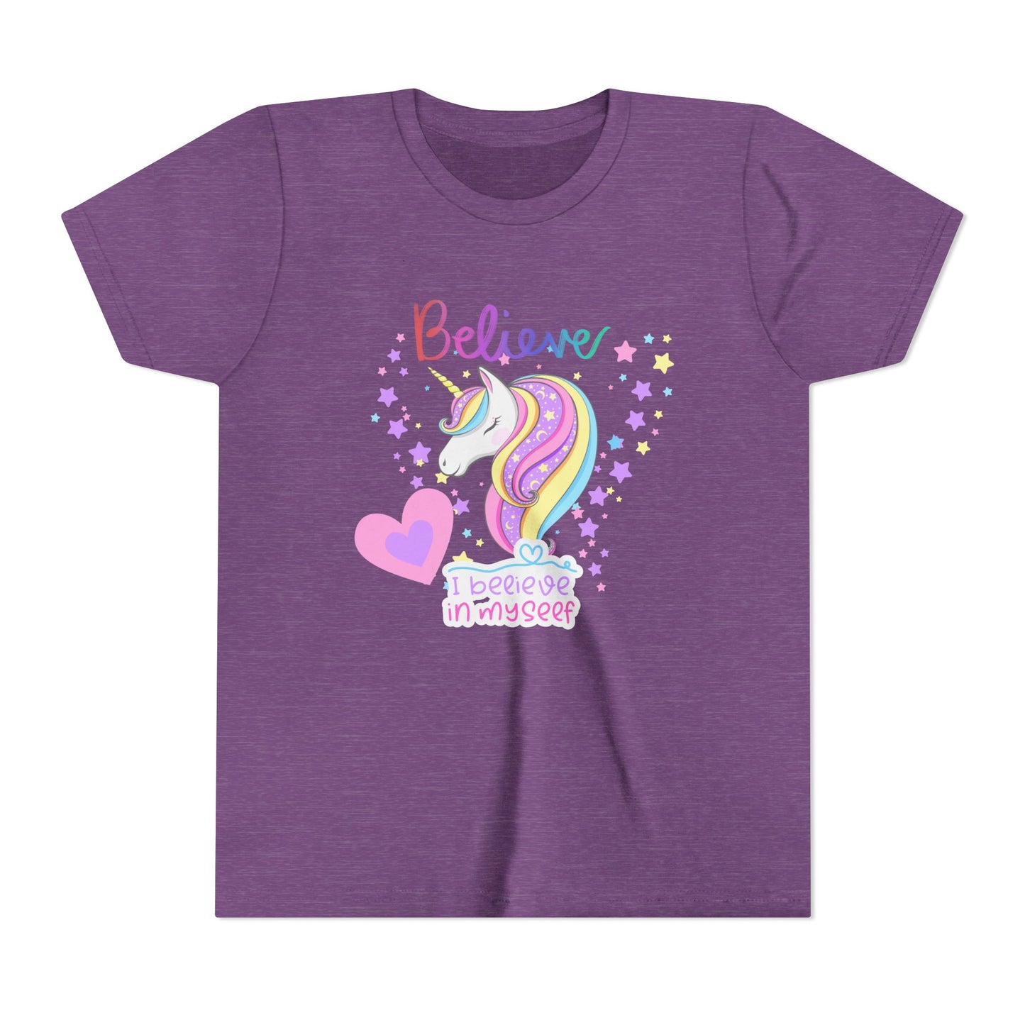 Unicorn, Youth, White/Black/Gray Short Sleeve Tee, Digitally-Printed by Awkward Styles
