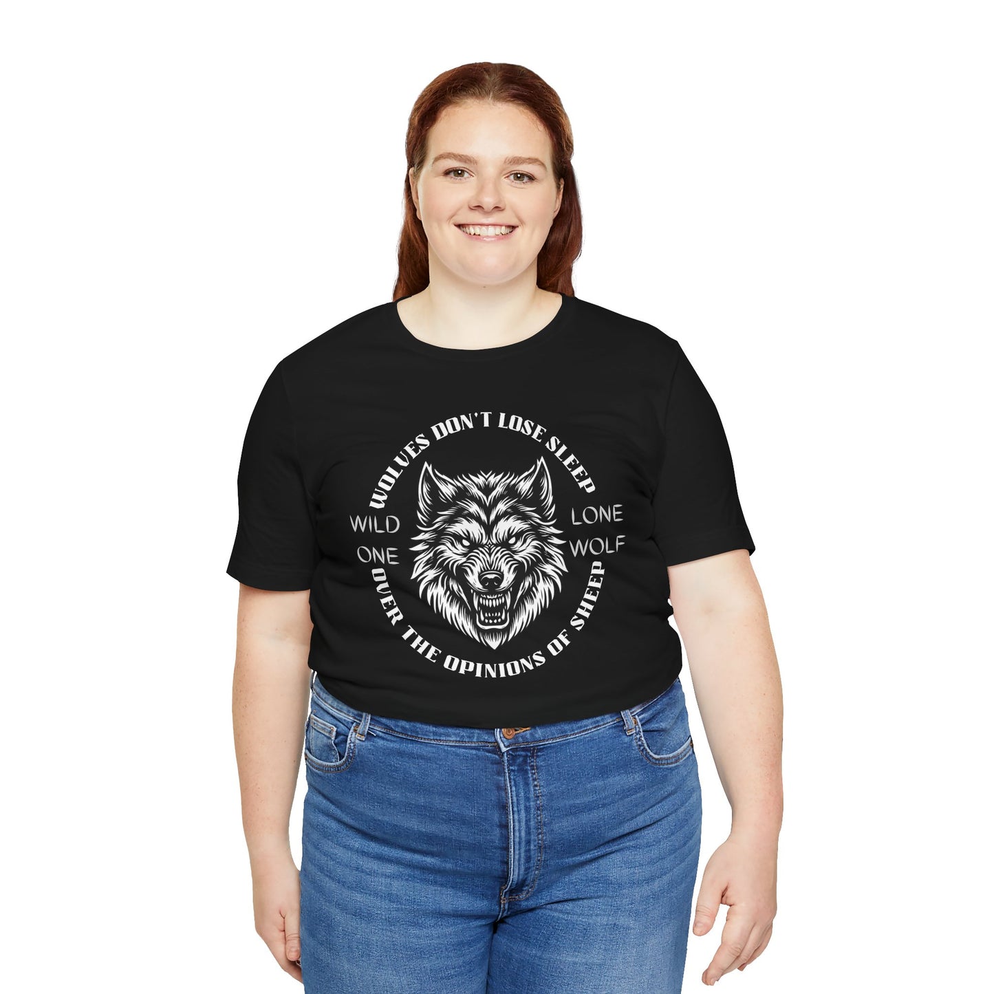 Lone Wolf, Wild One, Unisex, Black Jersey, Short Sleeve Tee