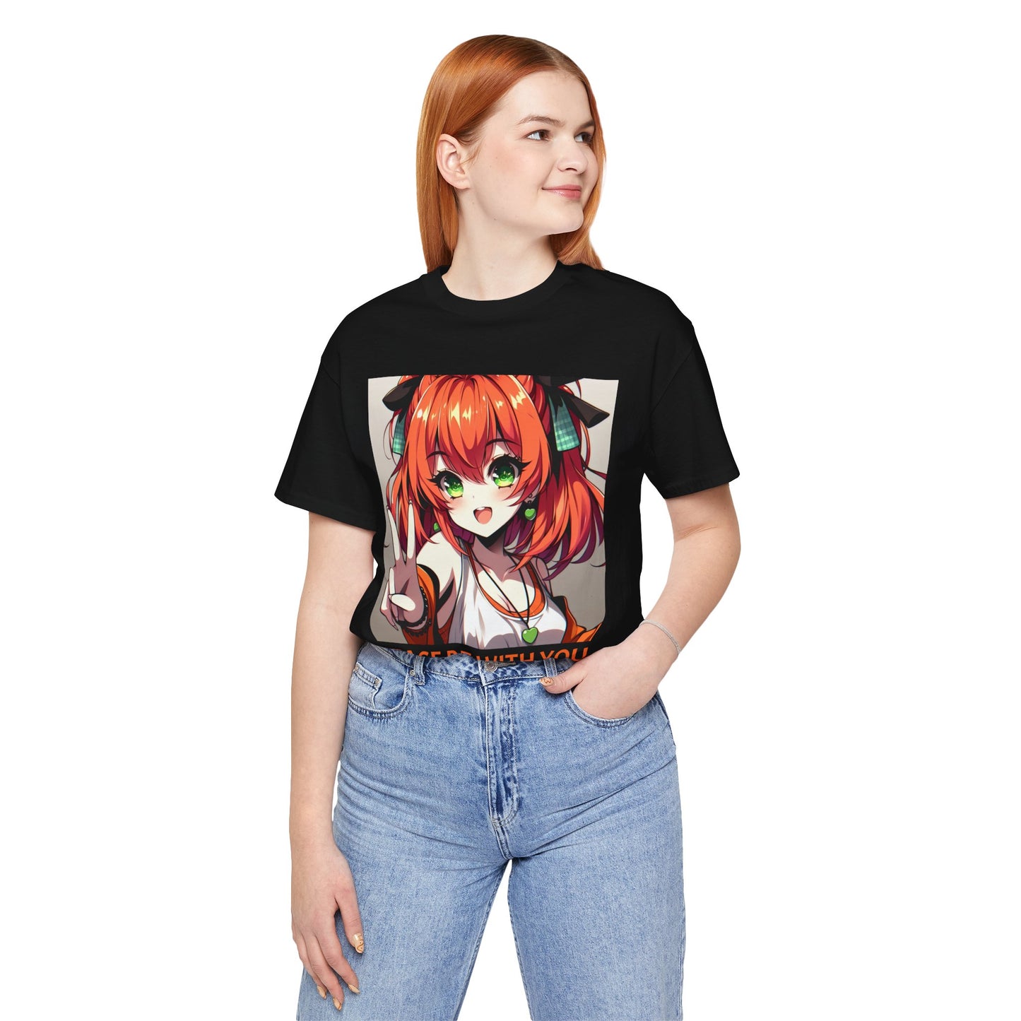 Anime Peace Ladies (Front and Back), Unisex, Black Jersey, Short Sleeve Tee