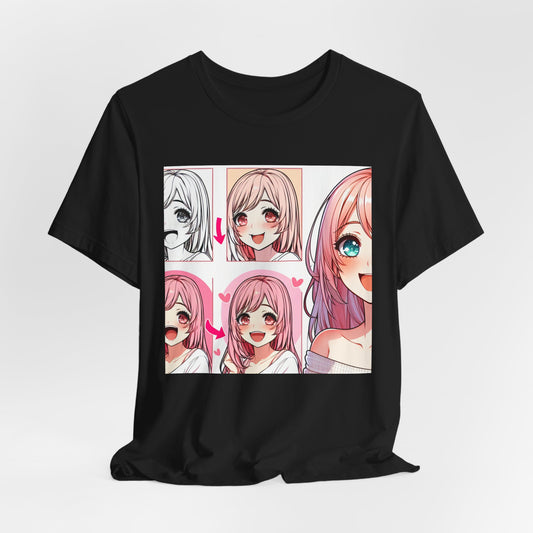 Anime Comic Artist Gal, Unisex, Black Jersey, Short Sleeve Tee
