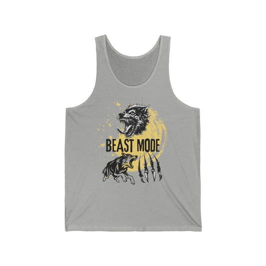 Beast Mode, Unisex, Gray Jersey Tank
