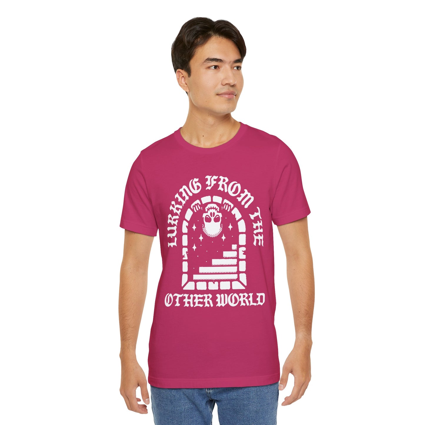 Lurking From The Other World, Unisex, Berry Pink, Jersey Short Sleeve Tee