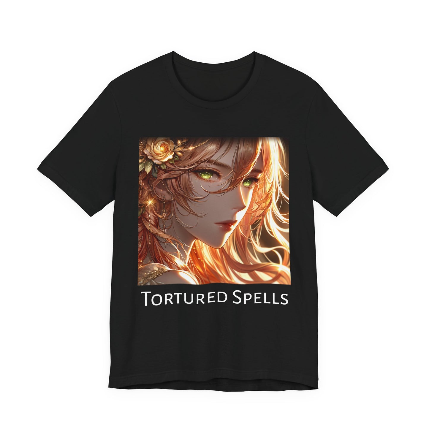 Tortured Spells Beauty, Unisex, Black Jersey, Short Sleeve Tee