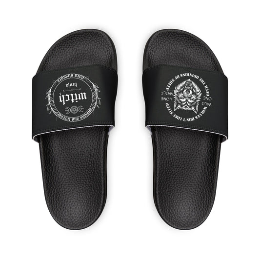 Wolf Witch, Women's PU Slide Sandals