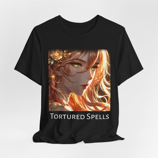 Tortured Spells Beauty, Unisex, Black Jersey, Short Sleeve Tee
