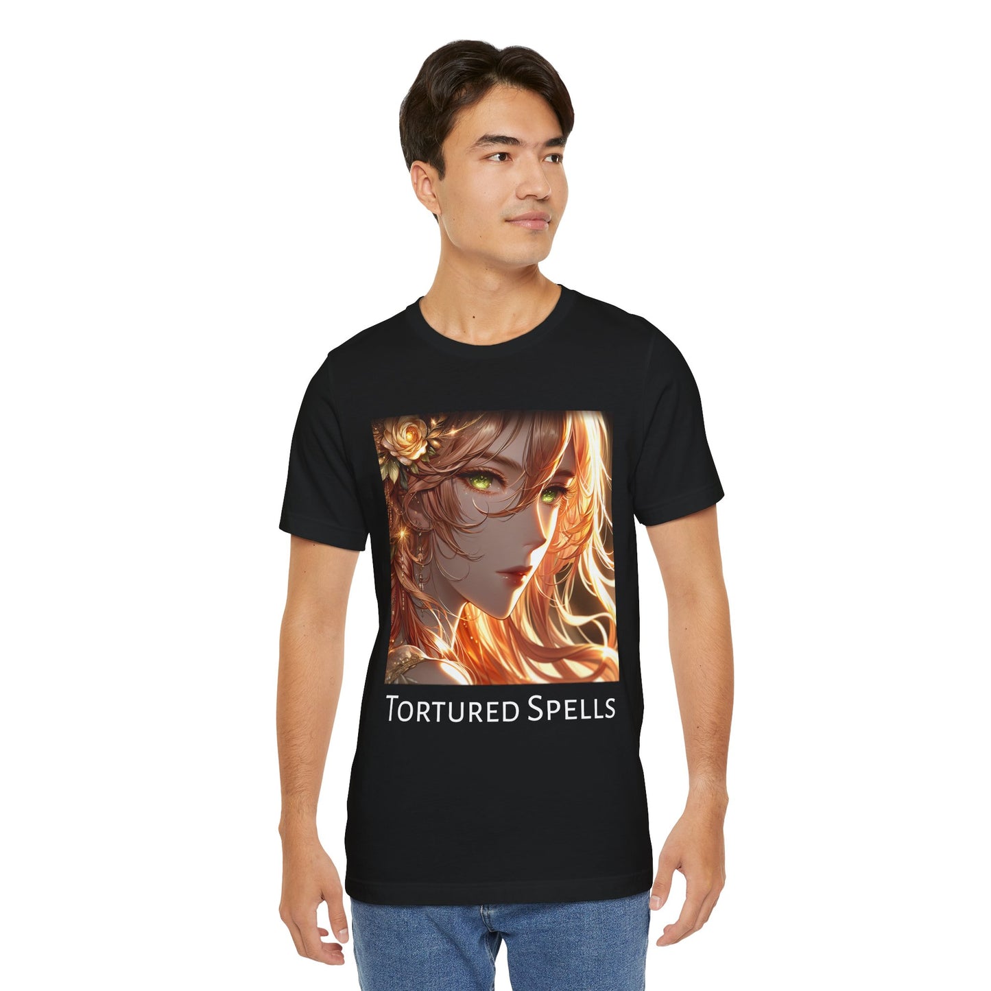Tortured Spells Beauty, Unisex, Black Jersey, Short Sleeve Tee