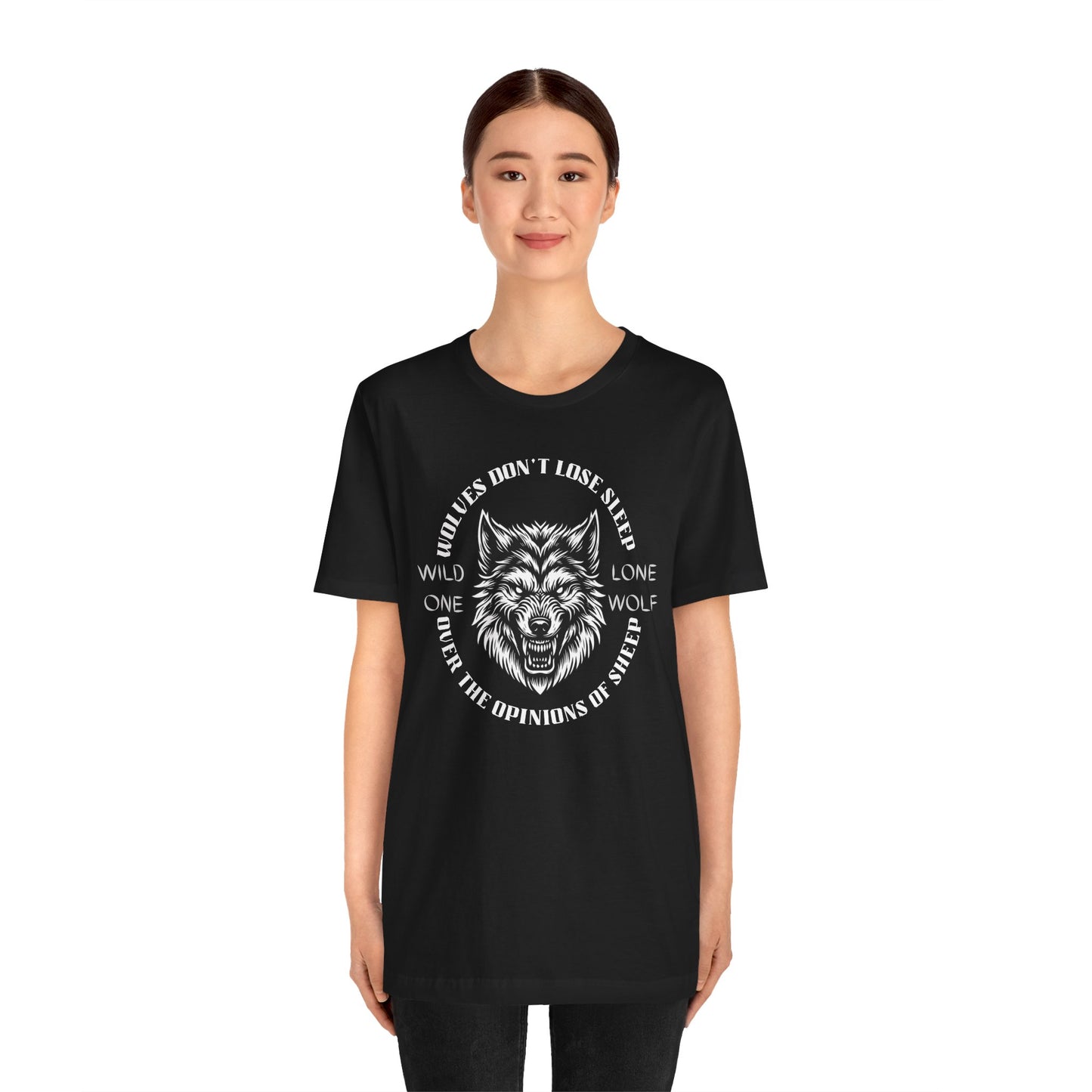 Lone Wolf, Wild One, Unisex, Black Jersey, Short Sleeve Tee