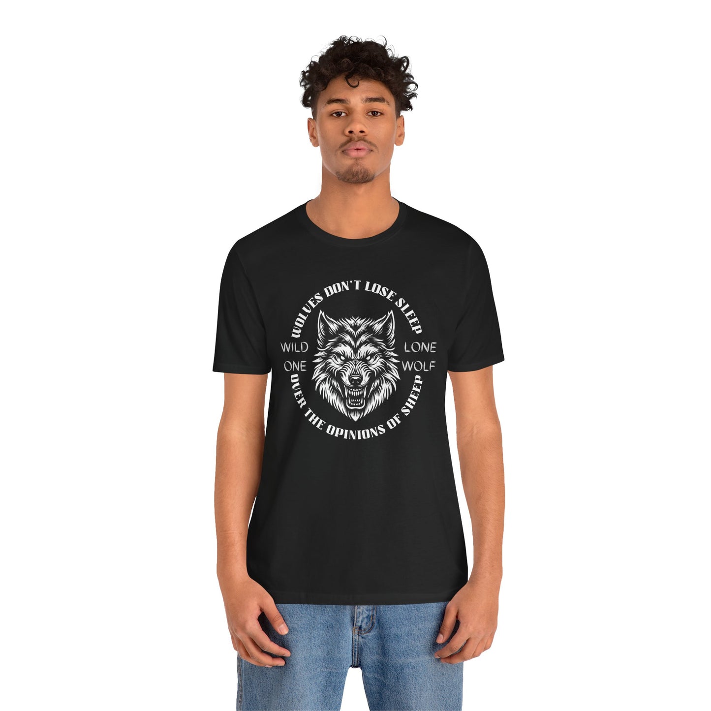 Lone Wolf, Wild One, Unisex, Black Jersey, Short Sleeve Tee