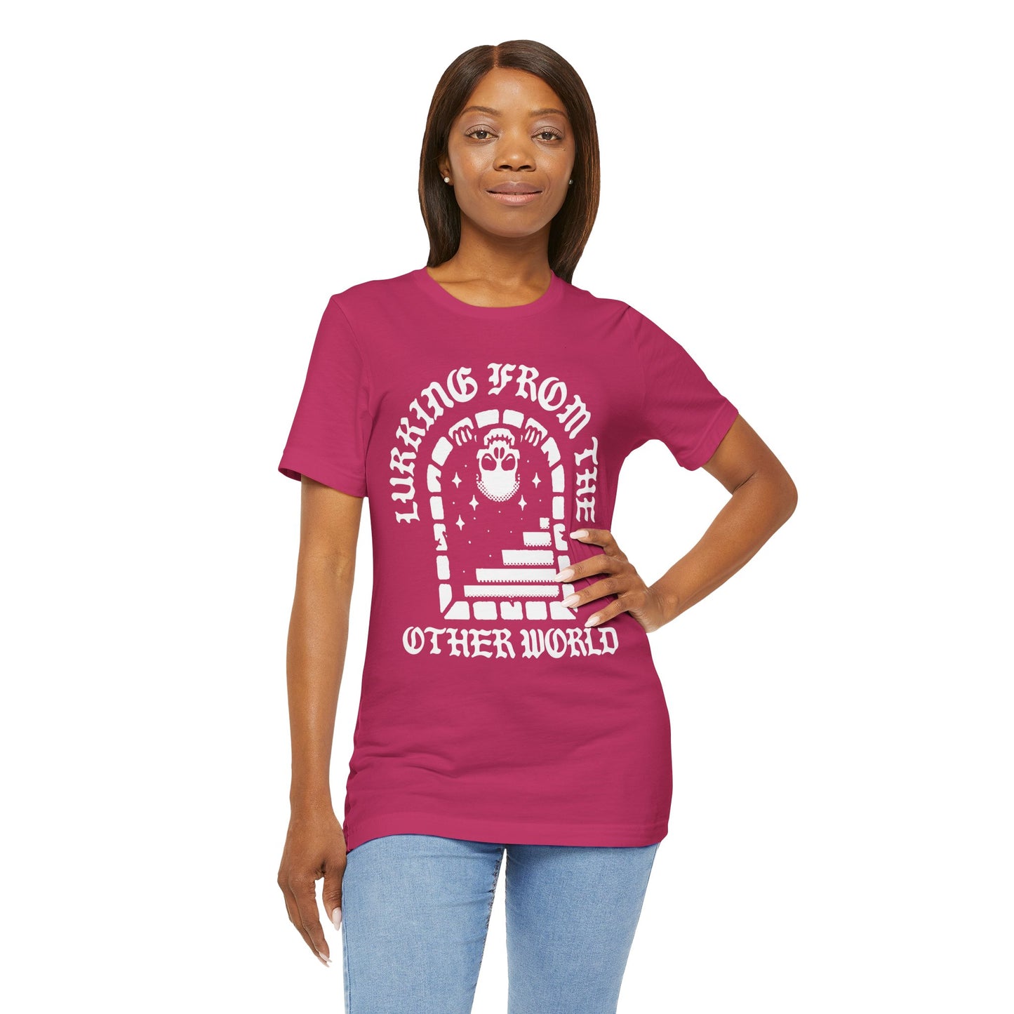 Lurking From The Other World, Unisex, Berry Pink, Jersey Short Sleeve Tee