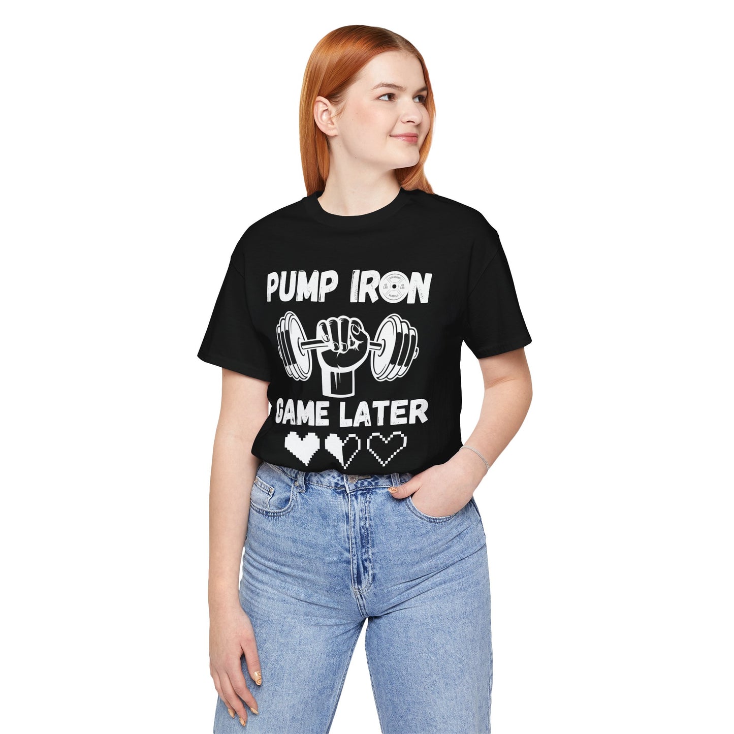Pump Iron, Unisex, Black Jersey, Short Sleeve Tee