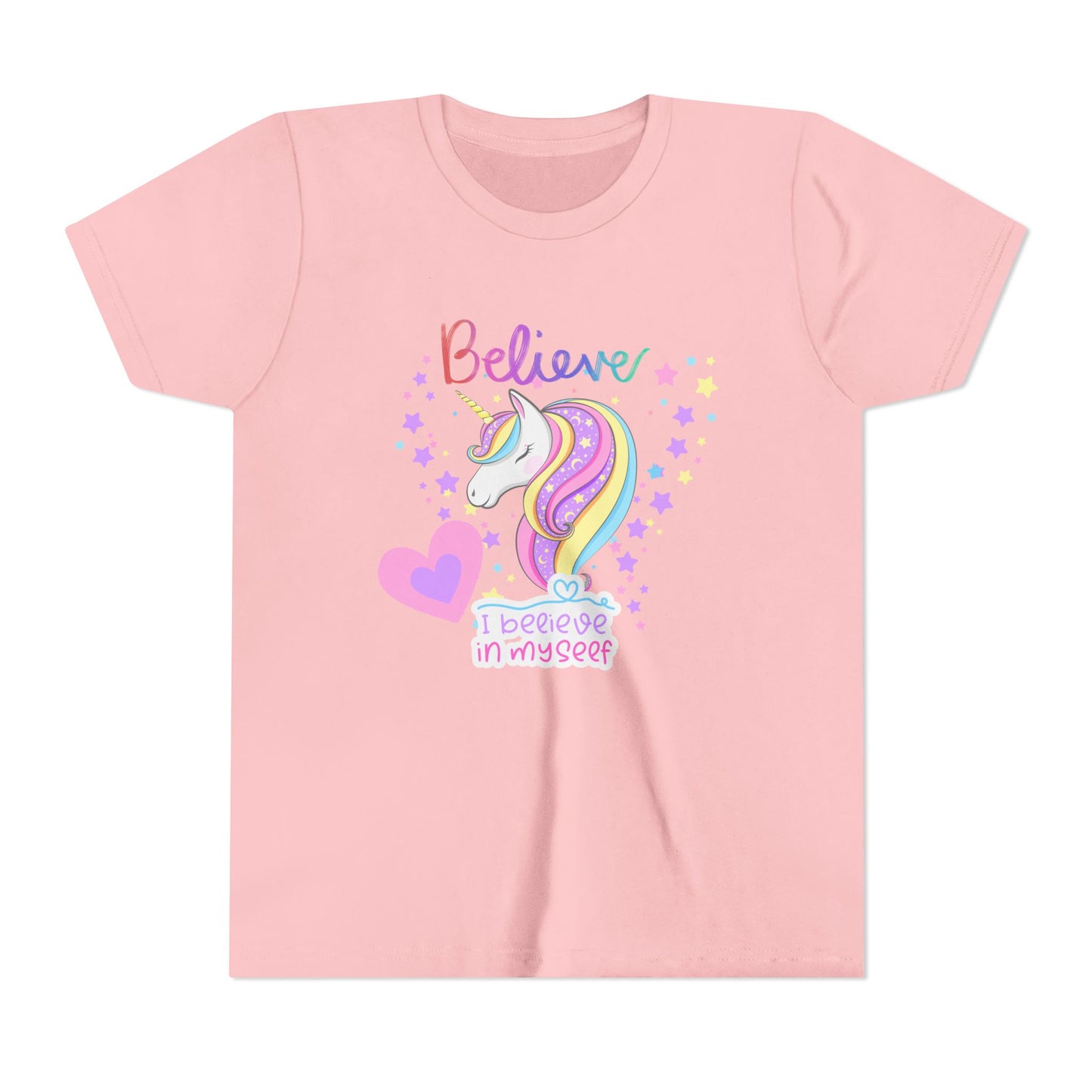 Unicorn, Youth, White/Black/Gray Short Sleeve Tee, Digitally-Printed by Awkward Styles