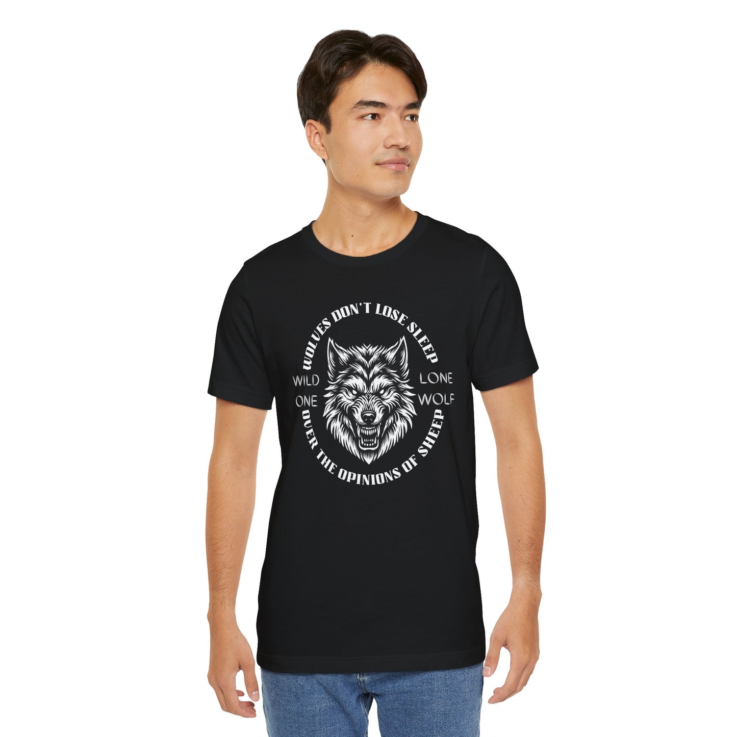 Lone Wolf, Wild One, Unisex, Black Jersey, Short Sleeve Tee