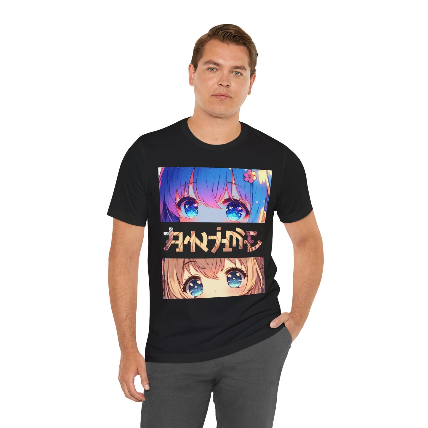 ANIME EYES, Unisex, Black Jersey, Short Sleeve Tee