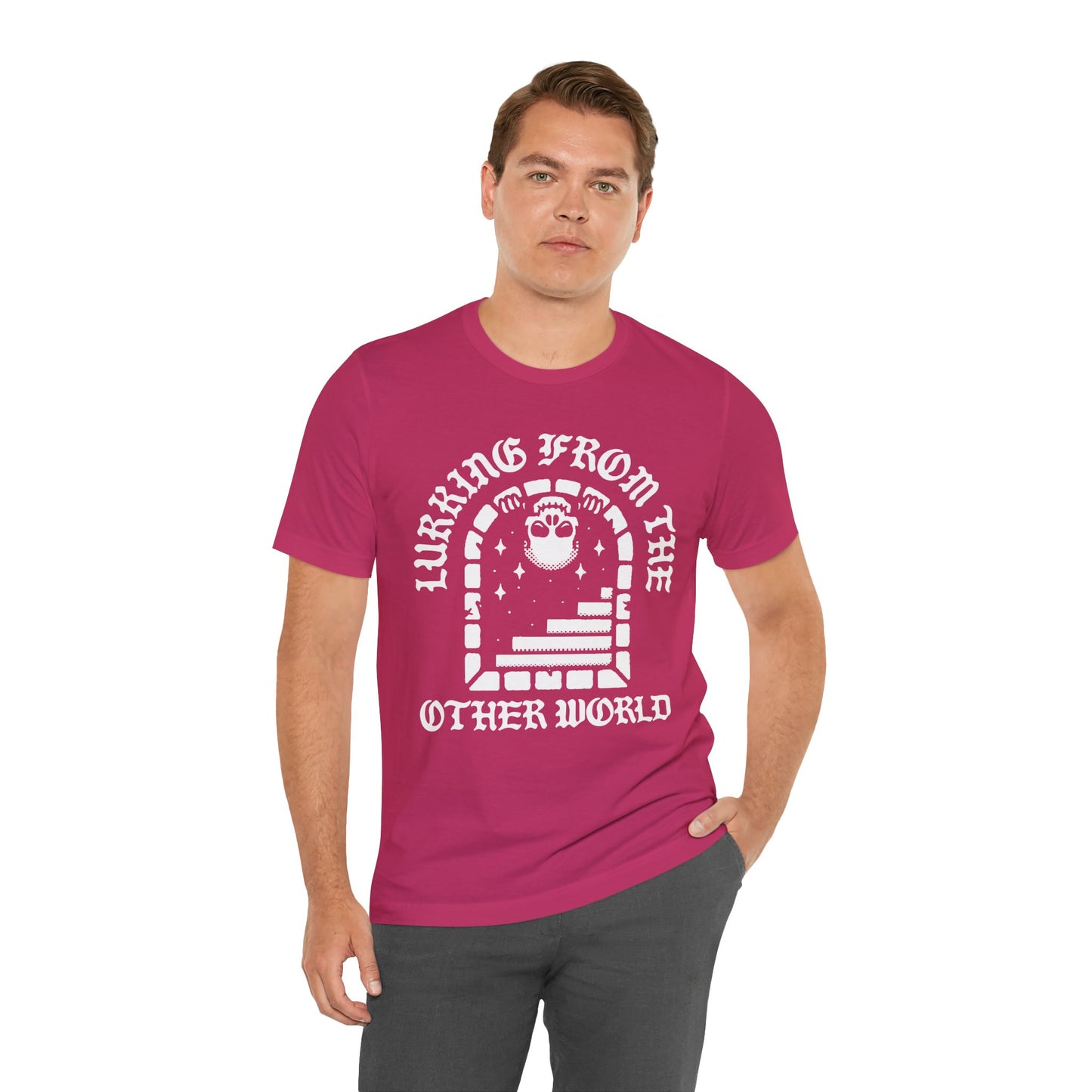 Lurking From The Other World, Unisex, Berry Pink, Jersey Short Sleeve Tee
