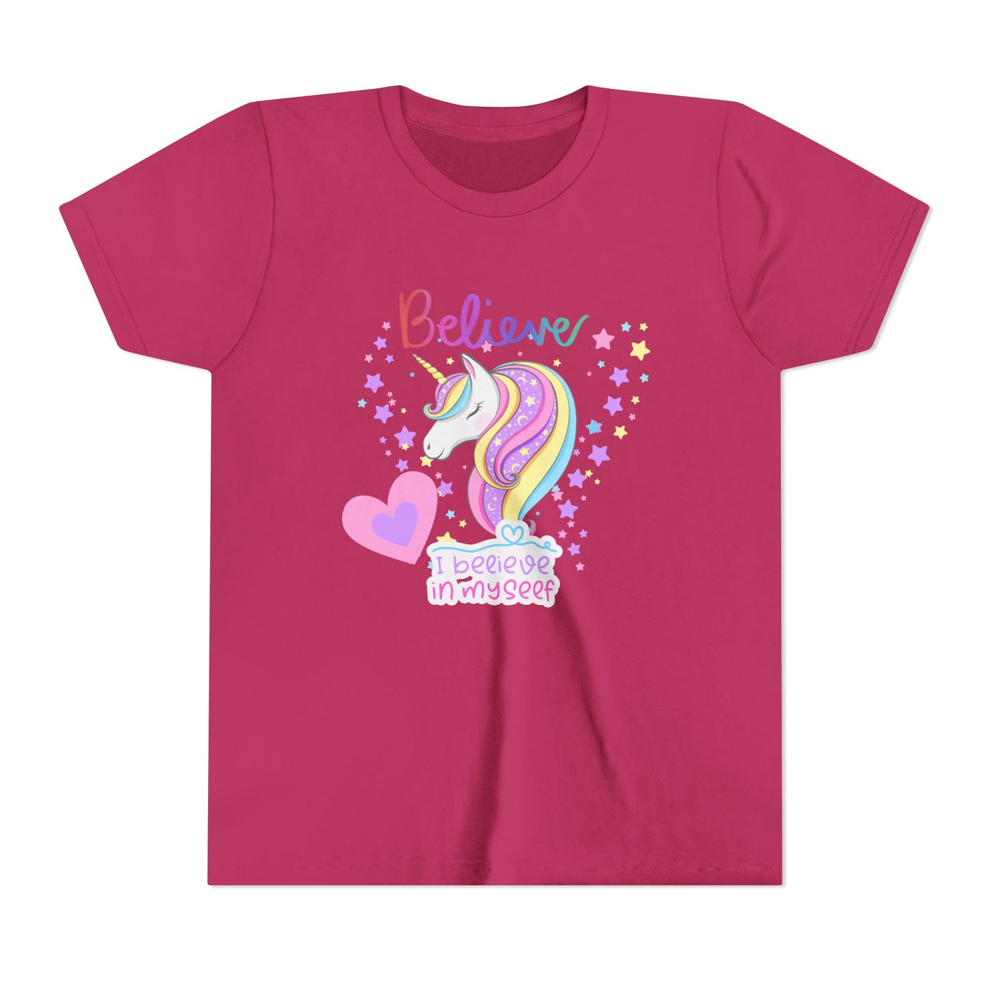 Unicorn, Youth, White/Black/Gray Short Sleeve Tee, Digitally-Printed by Awkward Styles