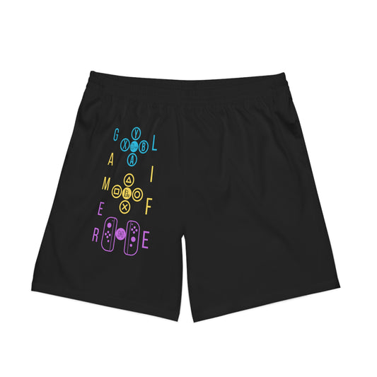 Gamer Life, Buttons Version, Men's Elastic Beach Shorts