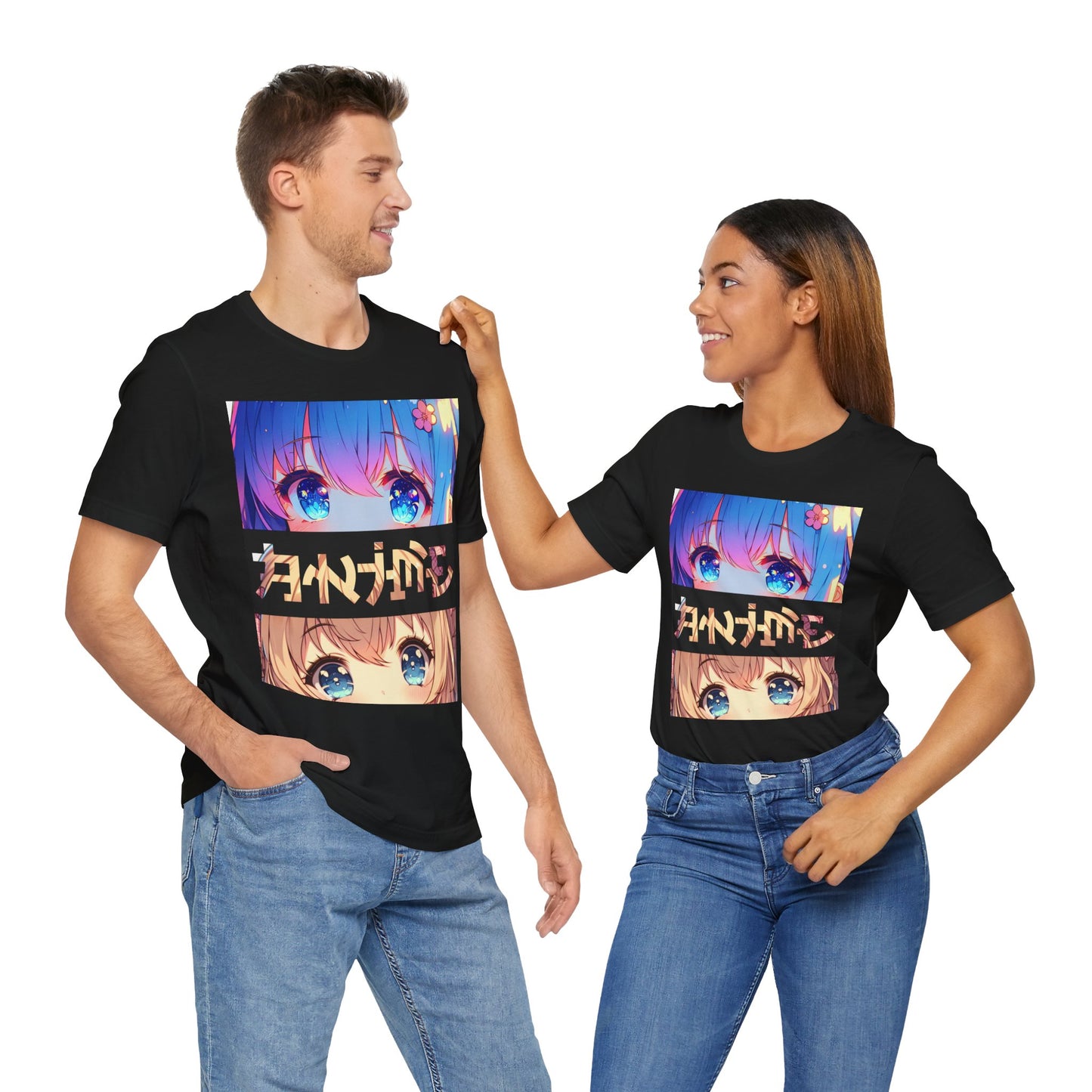 ANIME EYES, Unisex, Black Jersey, Short Sleeve Tee
