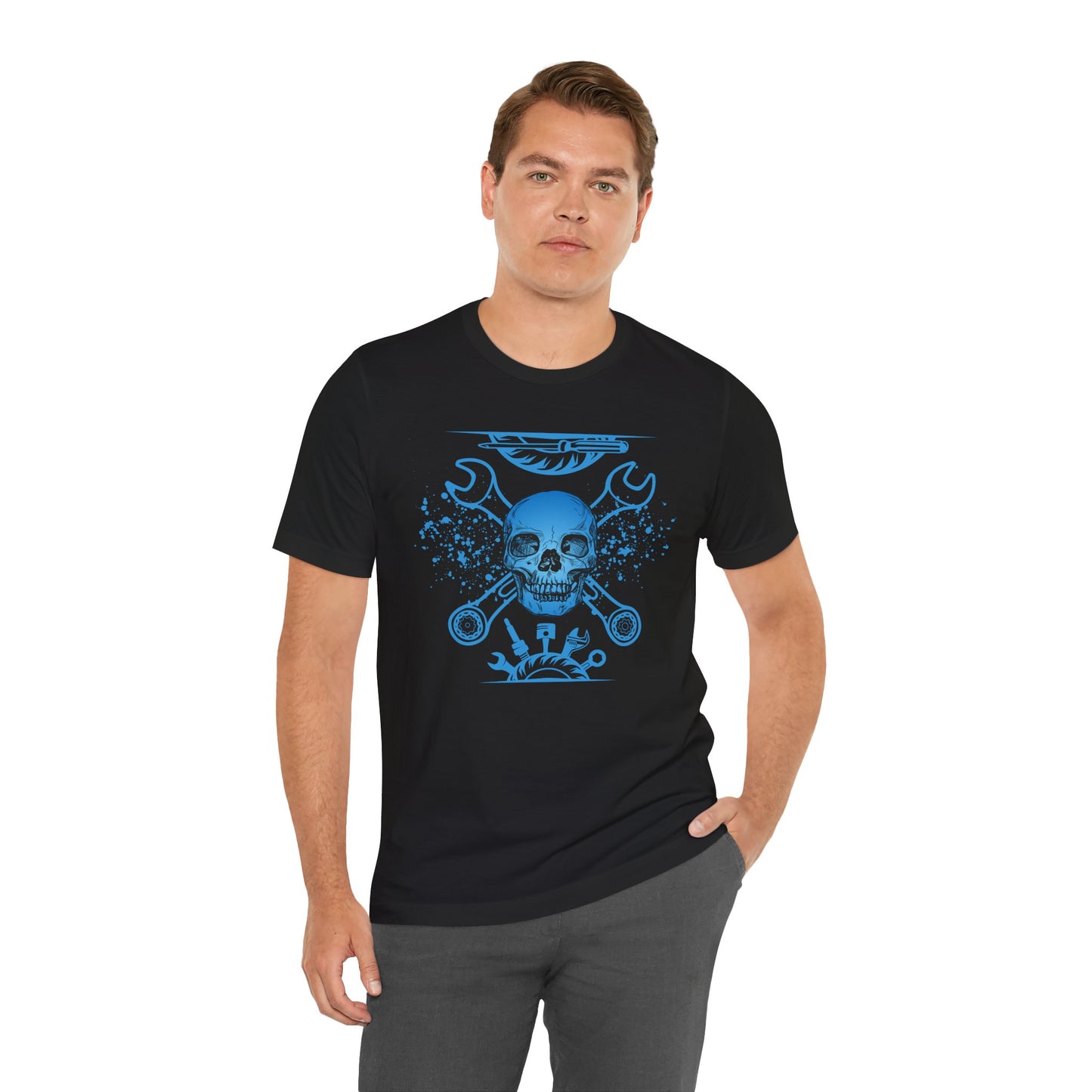 Pirata Mechanico, Unisex, Black Jersey, Short Sleeve Tee