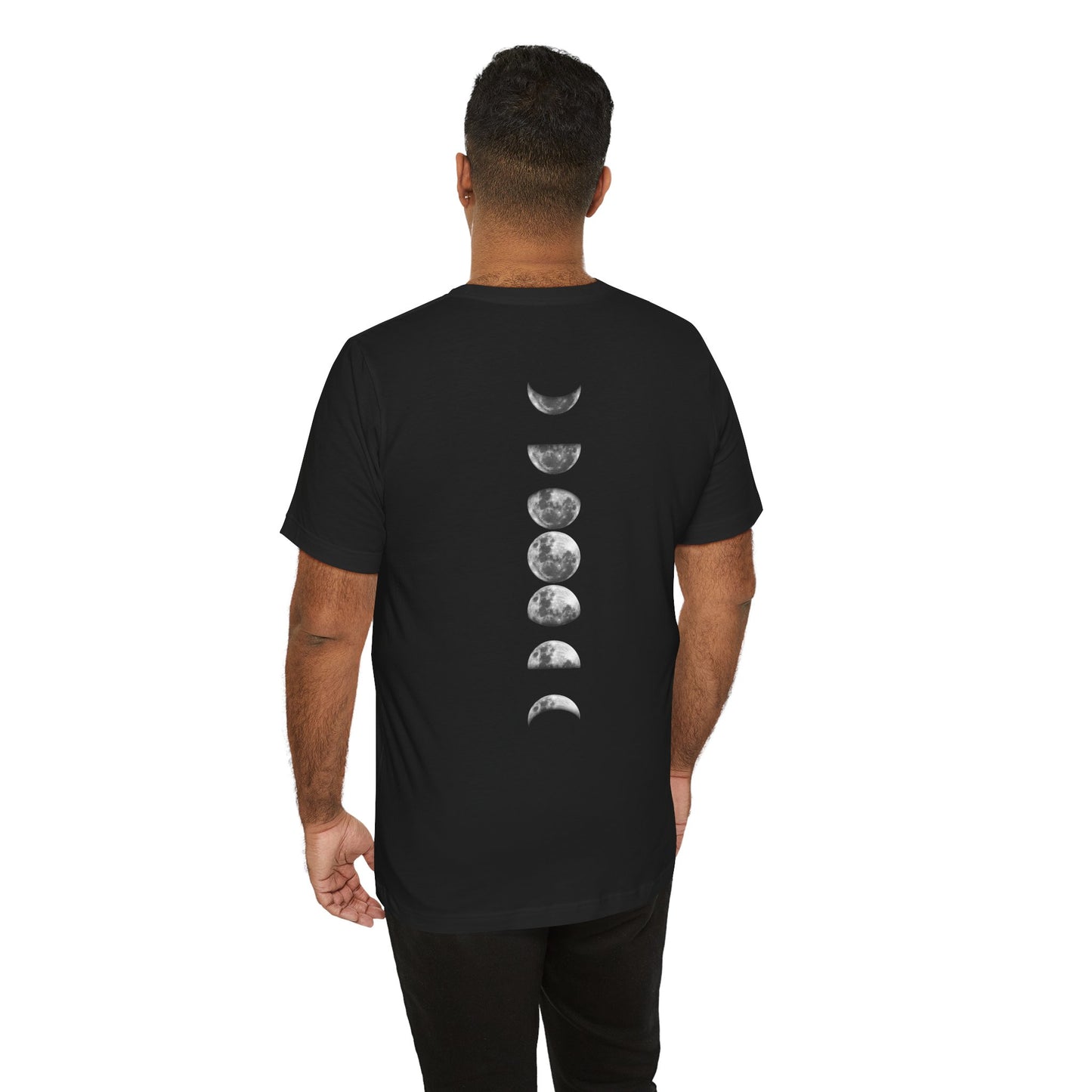 Moon Phases, Unisex, Black Jersey Short Sleeve Tee