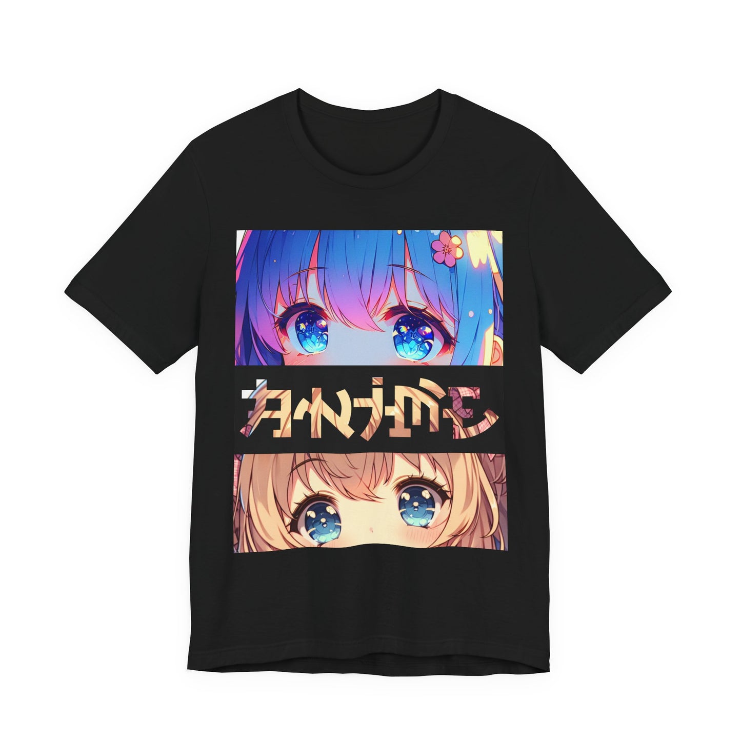 ANIME EYES, Unisex, Black Jersey, Short Sleeve Tee