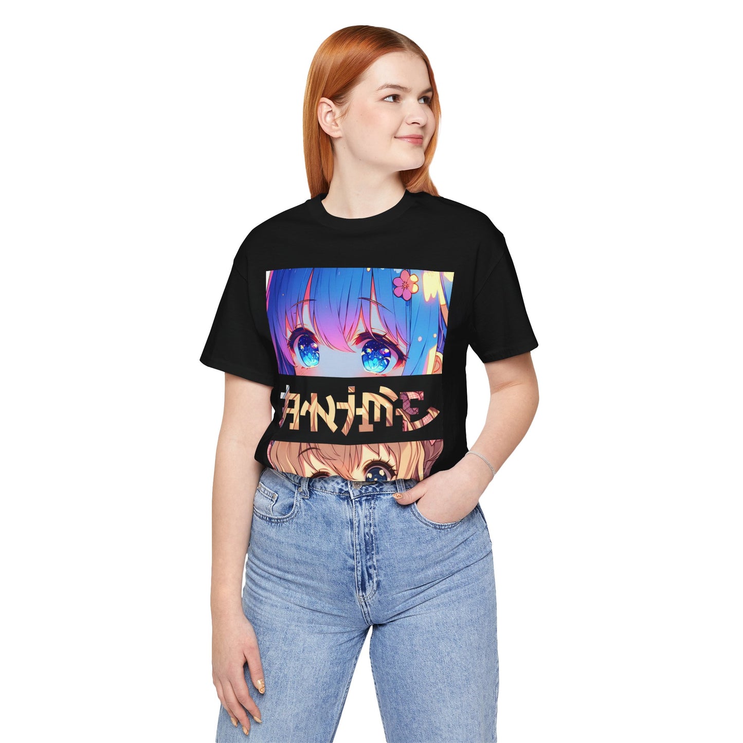 ANIME EYES, Unisex, Black Jersey, Short Sleeve Tee
