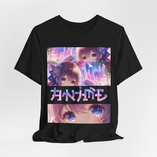 ANIME, Unisex, Black Jersey, Short Sleeve Tee