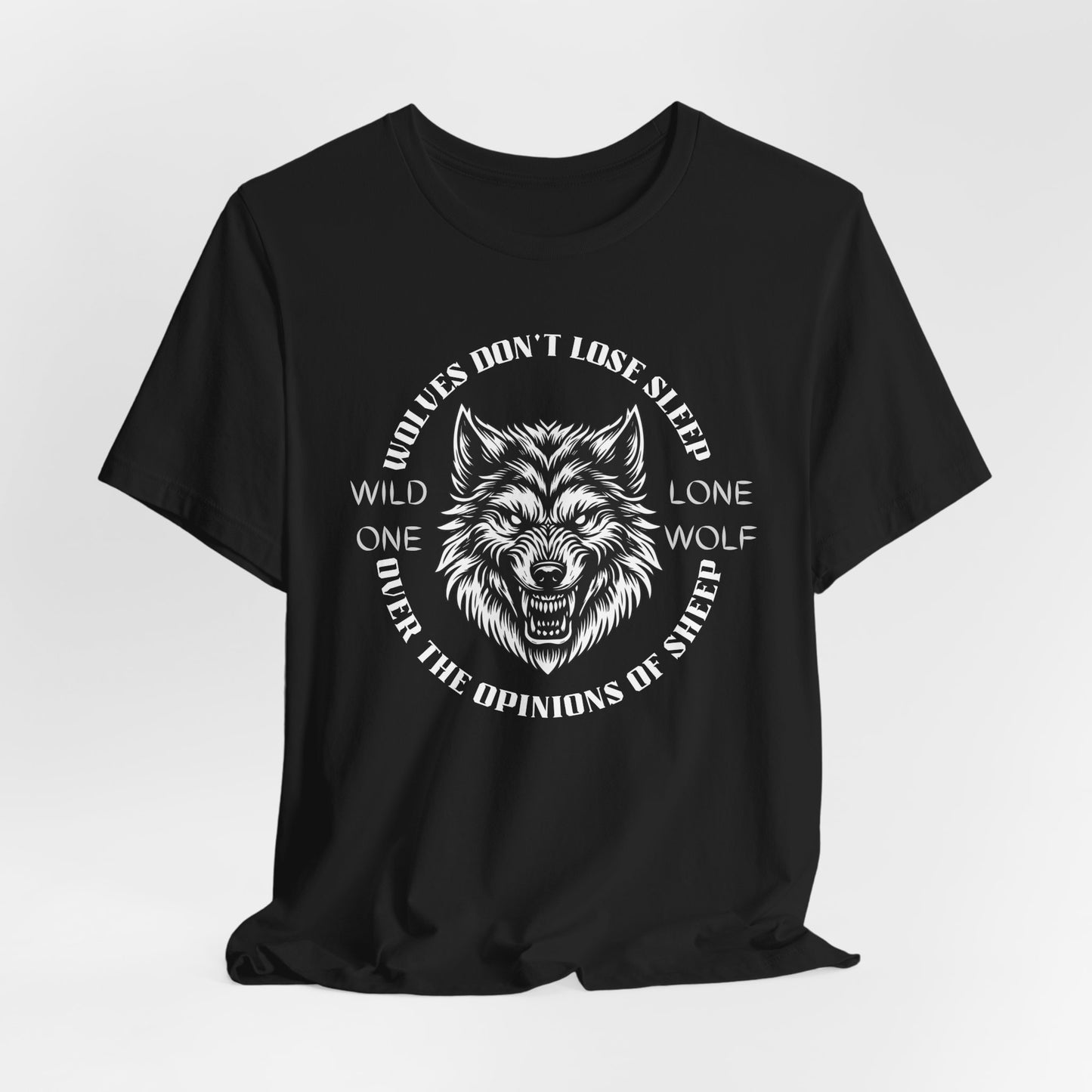 Lone Wolf, Wild One, Unisex, Black Jersey, Short Sleeve Tee