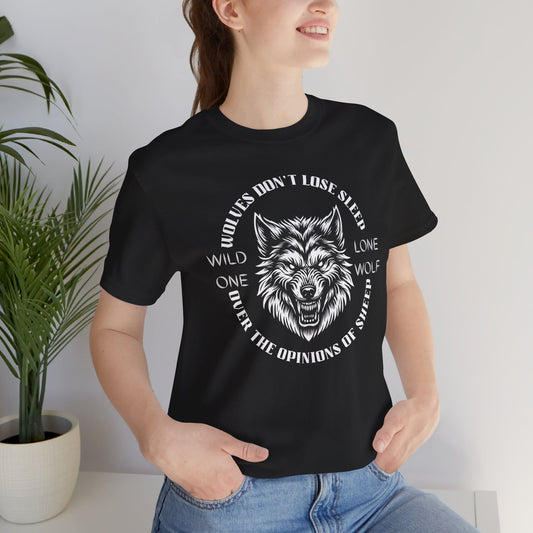 Lone Wolf, Wild One, Unisex, Black Jersey, Short Sleeve Tee
