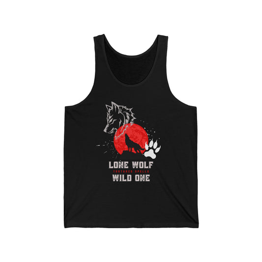 Howling Wolf, Unisex, Black Jersey Tank