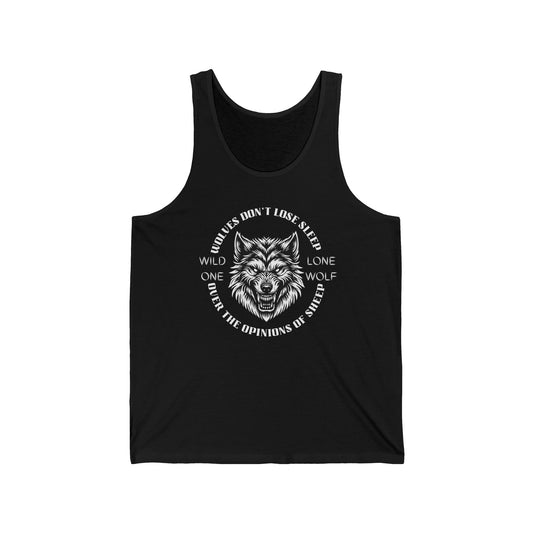 Wild One, Lone Wolf, Unisex, Black Jersey Tank