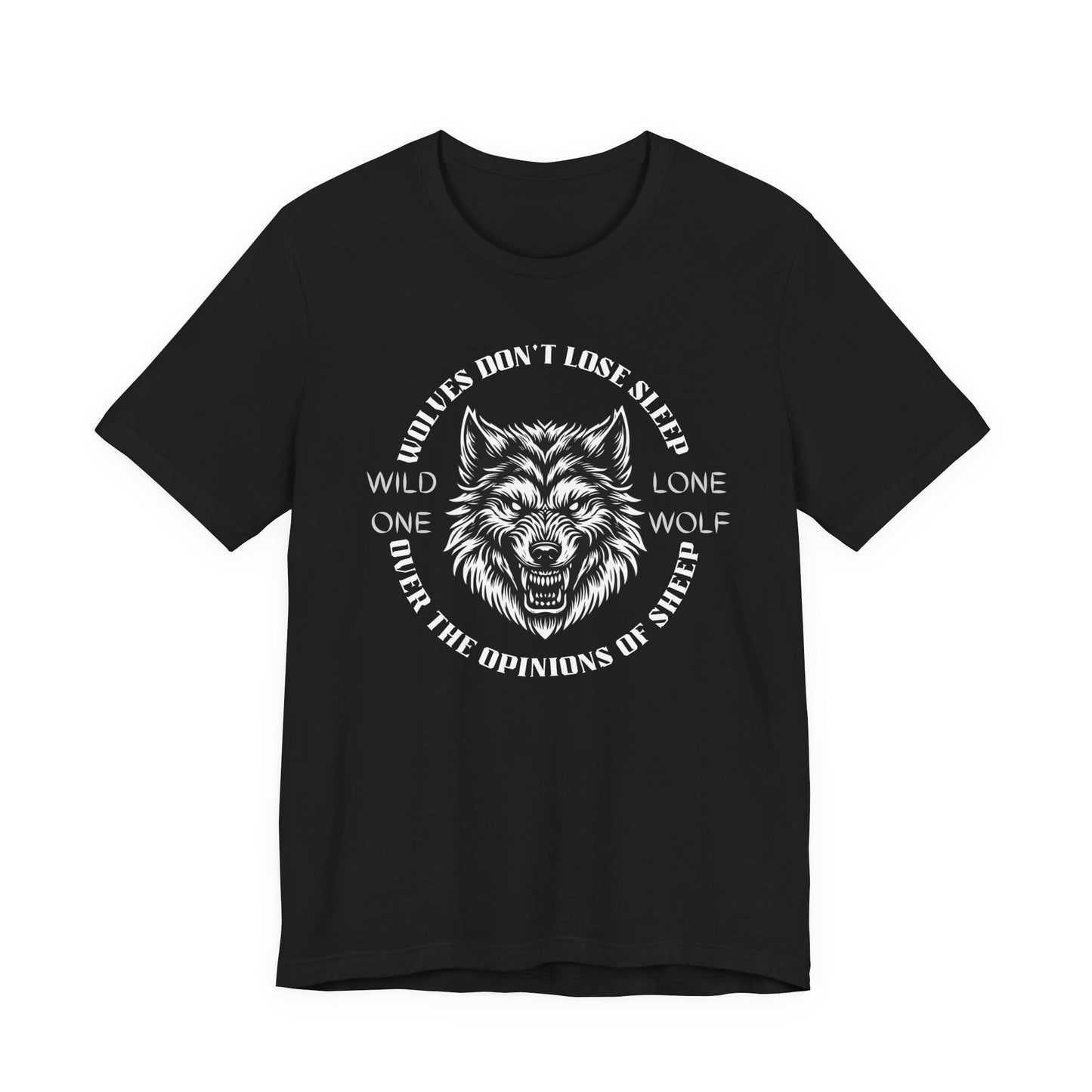 Lone Wolf, Wild One, Unisex, Black Jersey, Short Sleeve Tee