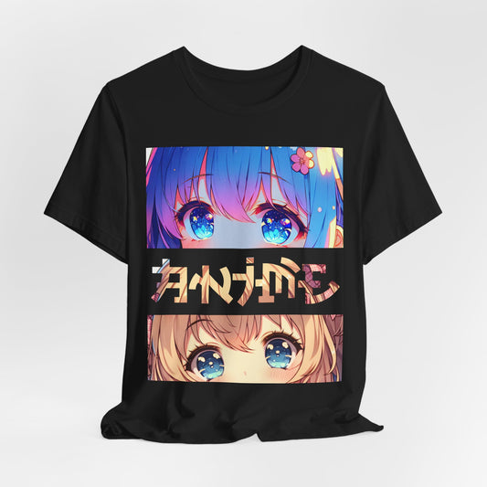 ANIME EYES, Unisex, Black Jersey, Short Sleeve Tee
