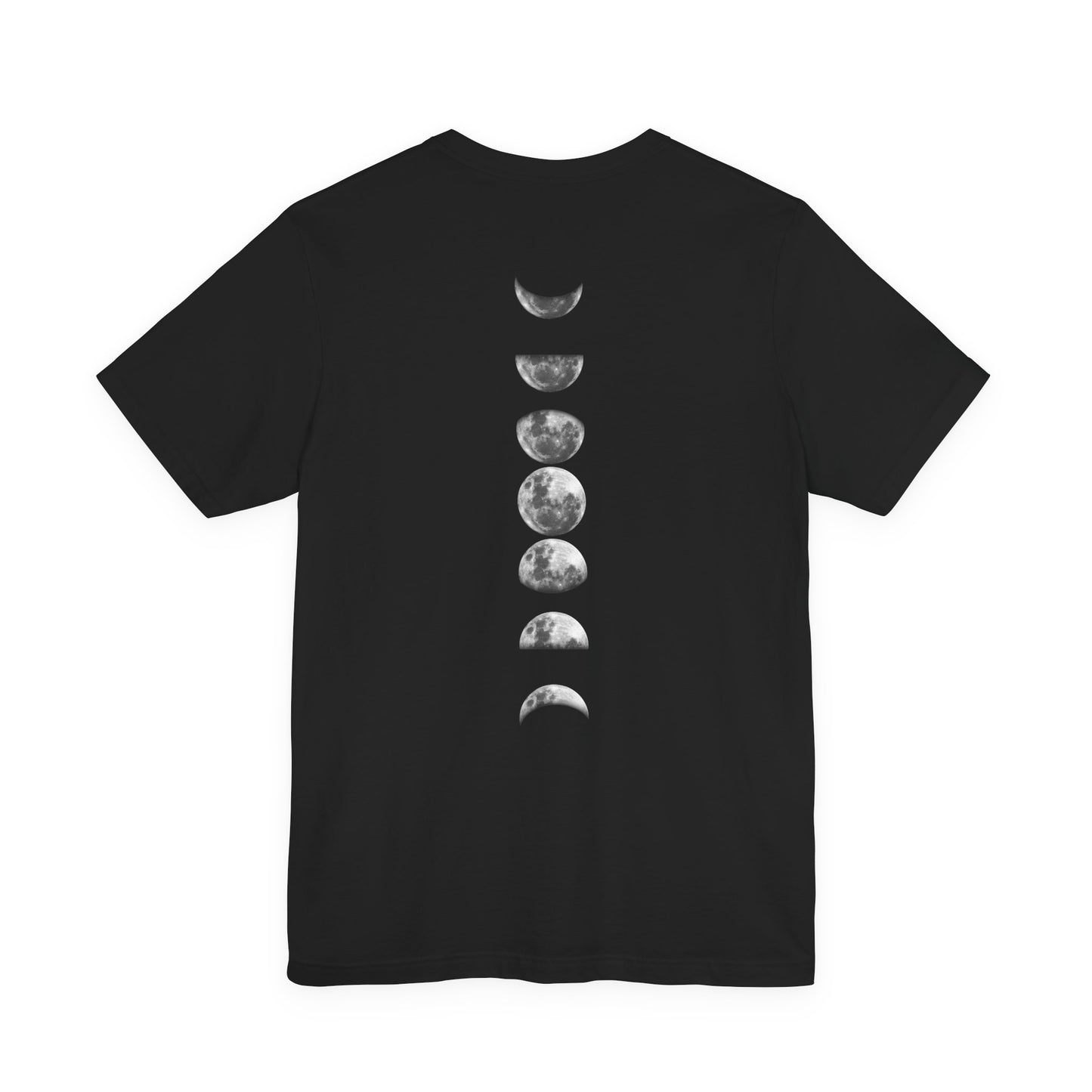 Moon Phases, Unisex, Black Jersey Short Sleeve Tee