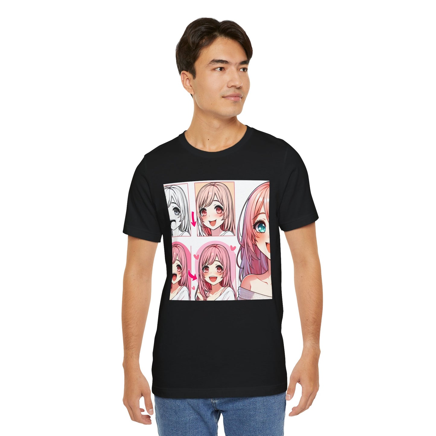 Anime Comic Artist Gal, Unisex, Black Jersey, Short Sleeve Tee